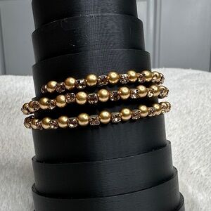 Memory Wire Bracelet Slinky Style Single Item Wrap Style Golden & Brown  EUC